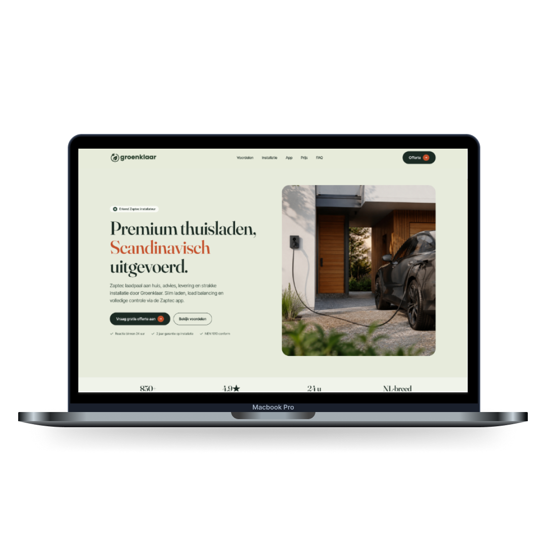 Groenklaar website mockup