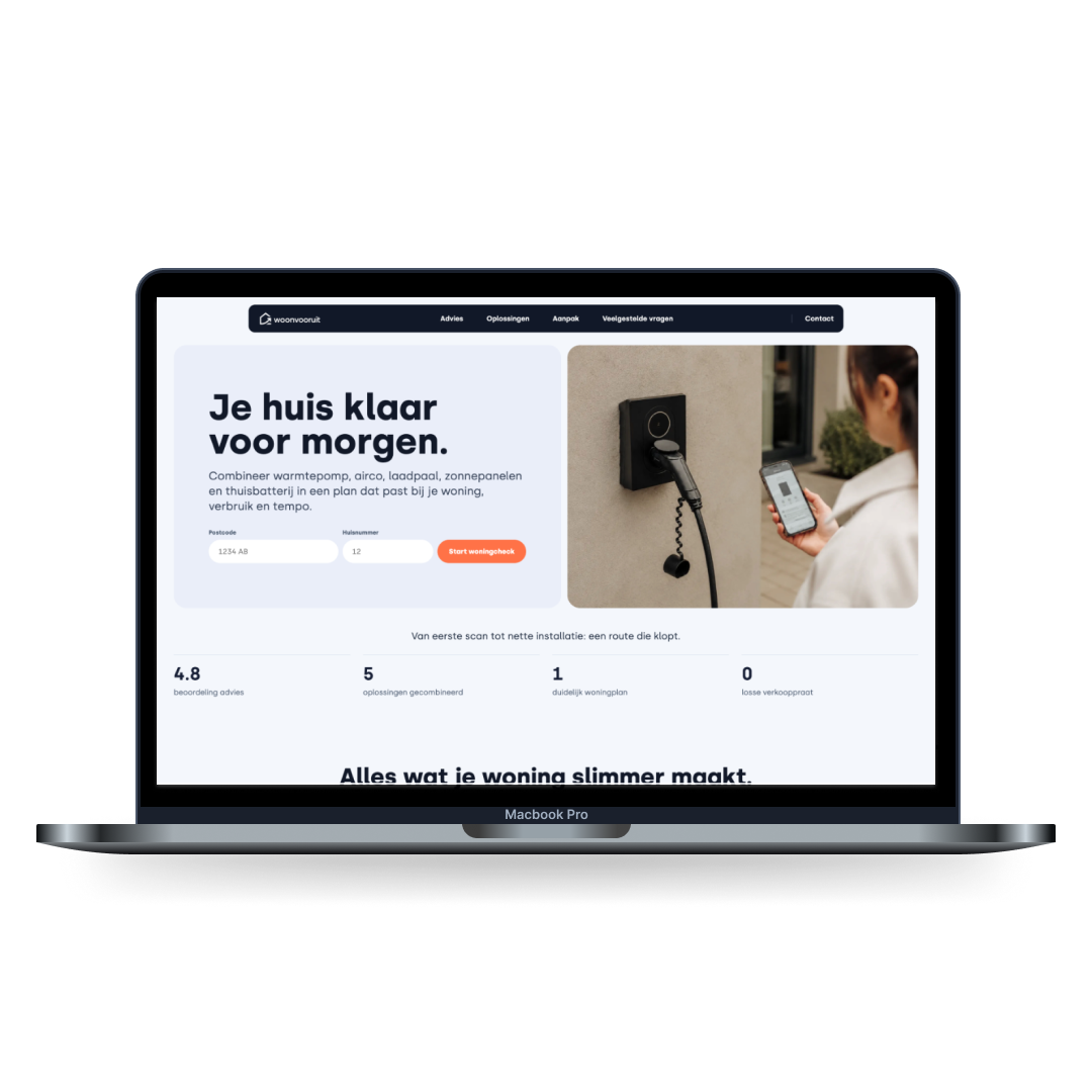 Woonvooruit website mockup